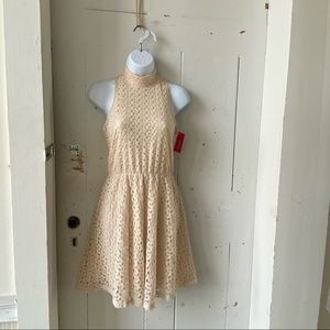 Xhilaration Ecru Crochet Lace Sleeveless Dress